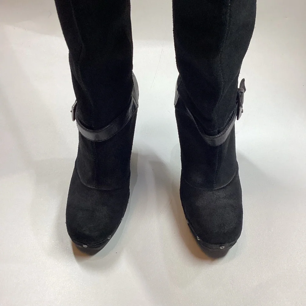 Rachel Roy Rfenkala Suede Boots Size 7 Black